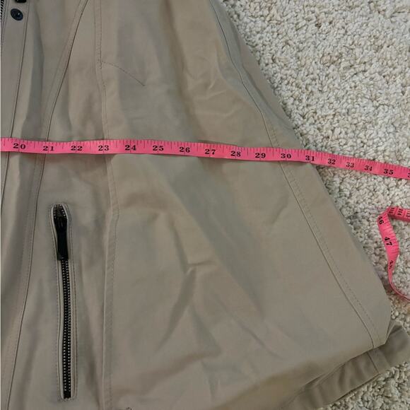 BCBGMaxAzria Dominique Khaki Utility Cape Jacket Large - Picture 7 of 10